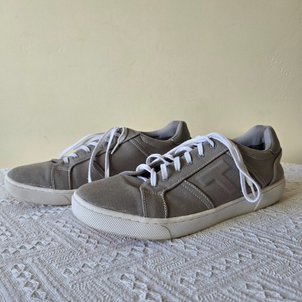Toms Travel Leandro Lace up Mens Gray Canvas Sneakers Shoes 9.5